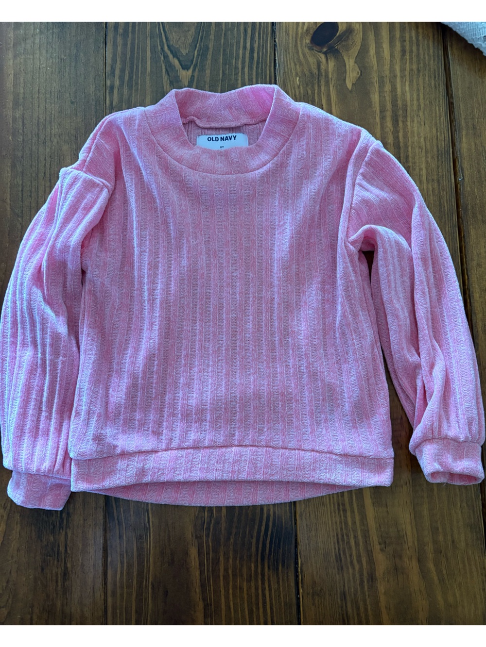 Girls Hot Pink Lightweight Ribbed Sweater